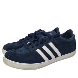 Adidas neo Sneakers Comfort Footbed Navy Blue White Suede Lace-up Women's 7.5